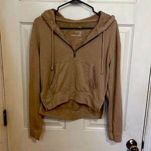 Half Zip Cropped Lounge Hoodie